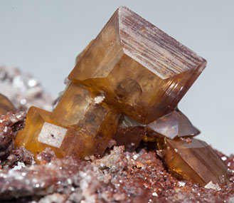 Wulfenite with Calcite-Dolomite. 