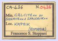 Calcita con Dolomita, Galena, Esfalerita y Calcopirita