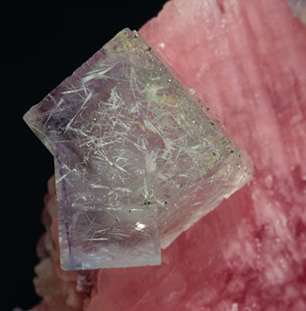 Rhodochrosite with Fluorite and inclusions. 