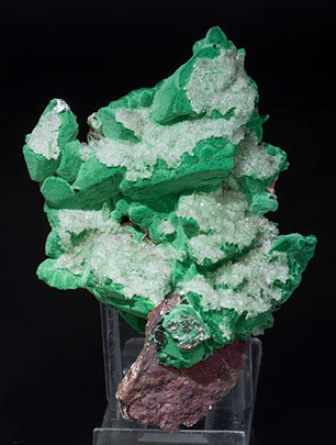 Malachite after Azurite with Baryte.