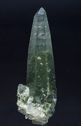 Doubly terminated Quartz with Chlorite inclusions. Rear