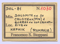 Calcita con Cuarzo, Dolomita y Calcopirita