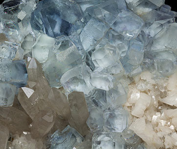 Fluorite with Quartz and Dolomite. 