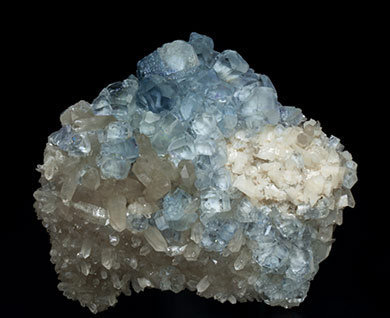 Fluorite with Quartz and Dolomite. 