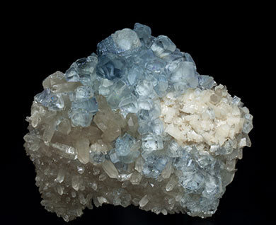 Fluorite with Quartz and Dolomite.