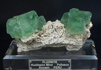 Octahedral Fluorite on Quartz.