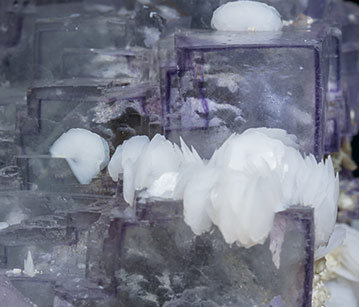 Fluorite with Calcite, Scheelite and Quartz. 