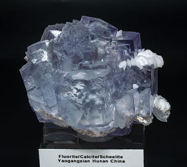 Fluorite with Calcite, Scheelite and Quartz.