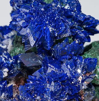 Azurite with Malachite and Baryte. 