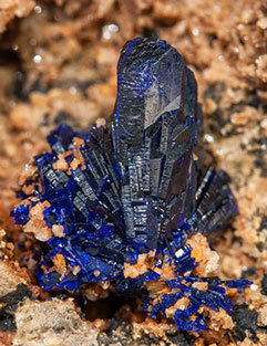 Azurite with Dolomite. 