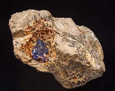 Azurite with Dolomite.