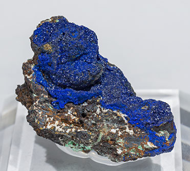 Azurite with Chalcopyrite and Malachite. 