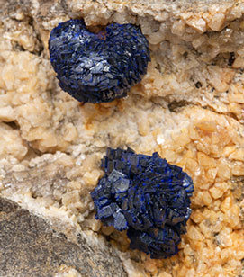 Azurite with Dolomite. 