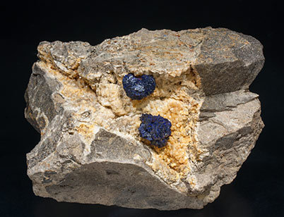 Azurite with Dolomite.