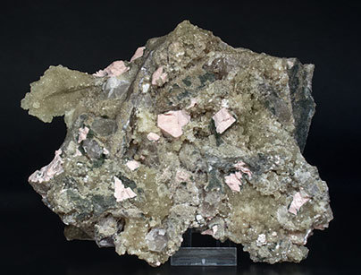 Clinozoisite-Epidote with Prehnite, Microcline and Quartz. Front