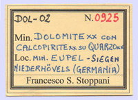 Dolomite on Quartz and Chalcopyrite