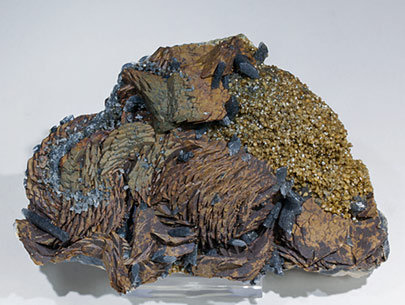 Dolomite with Siderite and Gypsum with inclusions of Boulangerite. 