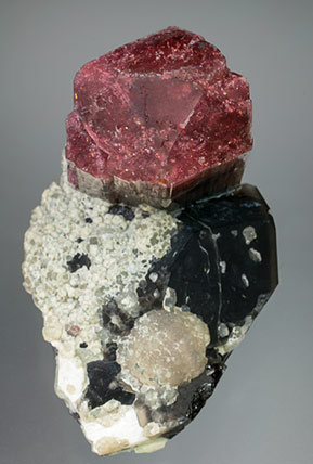 Tourmaline with Quartz (variety smoky), 'lepidolite' and Feldspar. Top