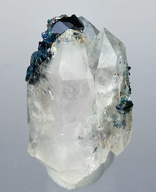 Doubly terminated Quartz with Lazulite.