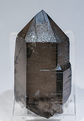 Quartz (variety smoky) with Hematite inclusions. Rear