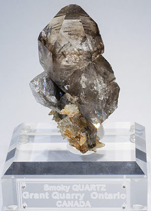 Quartz (variety smoky) with Calcite.