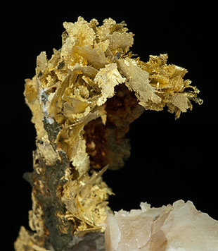 Gold (variety electrum) with Calcite. 