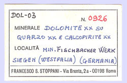 Dolomite with Chalcopyrite and Quartz