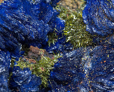 Olivenite and Azurite. 