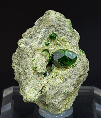 Andradite (variety demantoid) with Diopside.