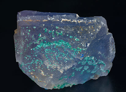 Brochantite on Fluorite. 