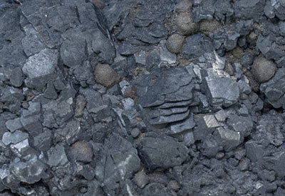 Calcite with Boulangerite inclusions. 