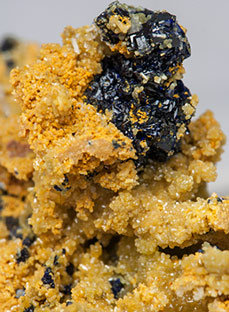 Mimetite with Azurite and Wulfenite. 