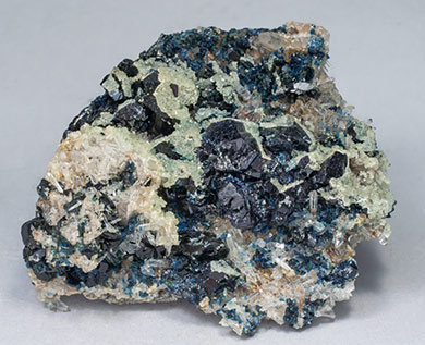 Lazulite with Augelite, Quartz and Siderite. 