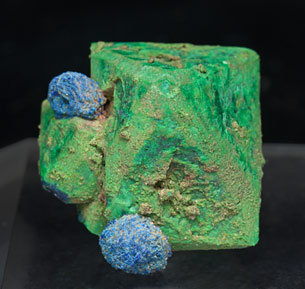 Malachite after Cuprite and Azurite. Top