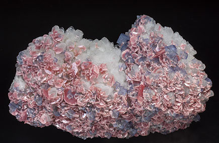 Rhodochrosite with Fluorite and Quartz.