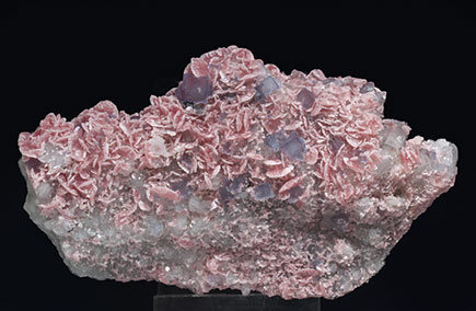 Rhodochrosite with Fluorite and Quartz.