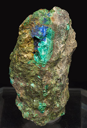 Tyrolite with Azurite and Chrysocolla. 