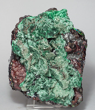 Malachite after Azurite with Baryte and Goethite.