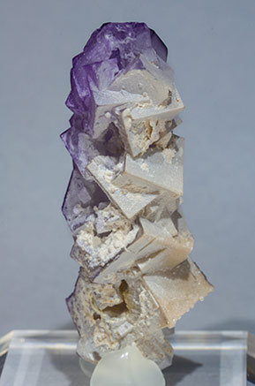 Fluorite with Baryte on Stibnite. Rear