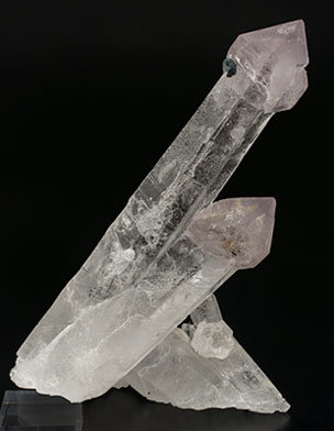 Quartz (variety scepter) with Hematite (variety iron rose). Rear