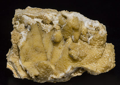 Smithsonite after Calcite with Hemimorphite. Front