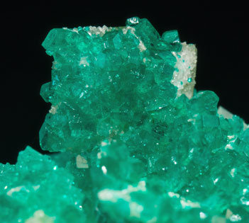 Wulfenite with Dioptase and Calcite. 