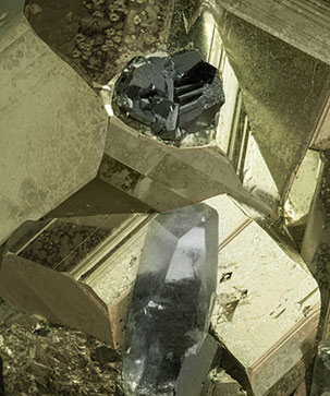 Pyrite with Quartz and Tetrahedrite. 