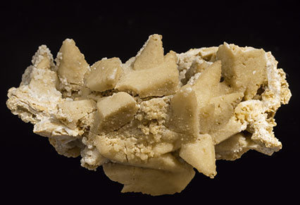 Smithsonite after Calcite with Hemimorphite. 