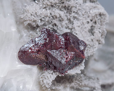 Cinnabar with Calcite. 