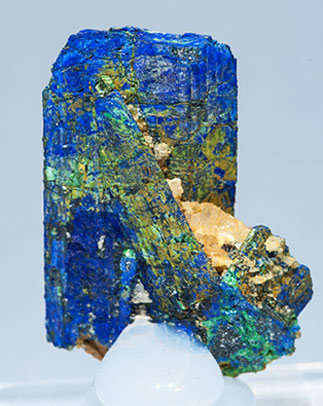 Chalcostibite with Azurite and Malachite. Rear