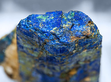 Chalcostibite with Azurite and Malachite. Top