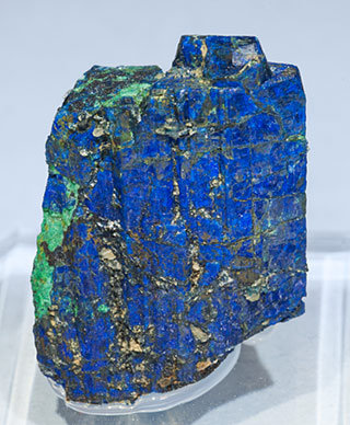 Chalcostibite with Azurite and Malachite. Front