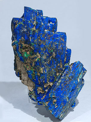 Chalcostibite with Azurite and Malachite.