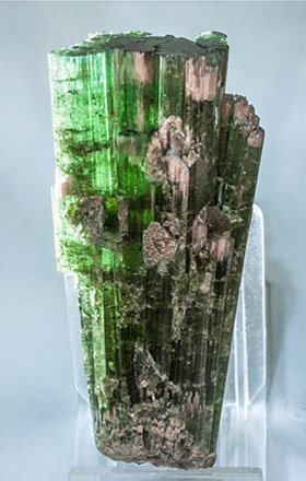 Elbaite. Light behind